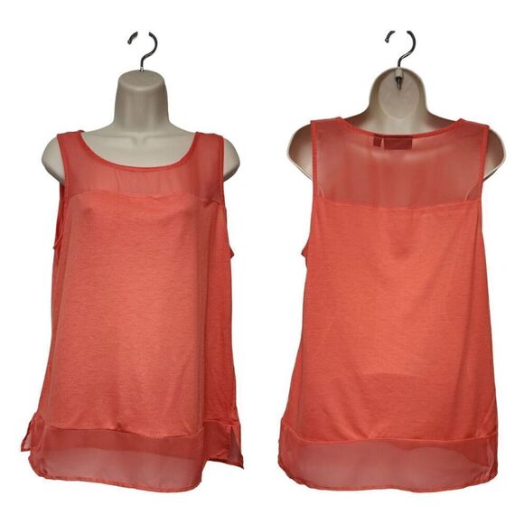 Versona Tops - Versona Orange Lightweight Orange Tank Top Size Large